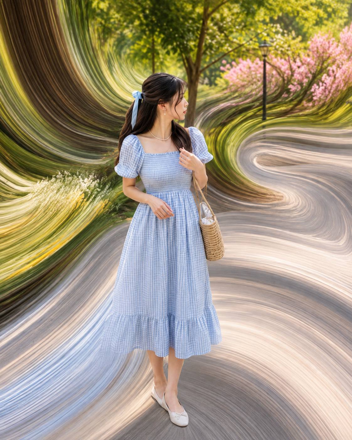 Ultra-realistic Premium Pixel Stretch Digital Art Portrait AI Image Prompt