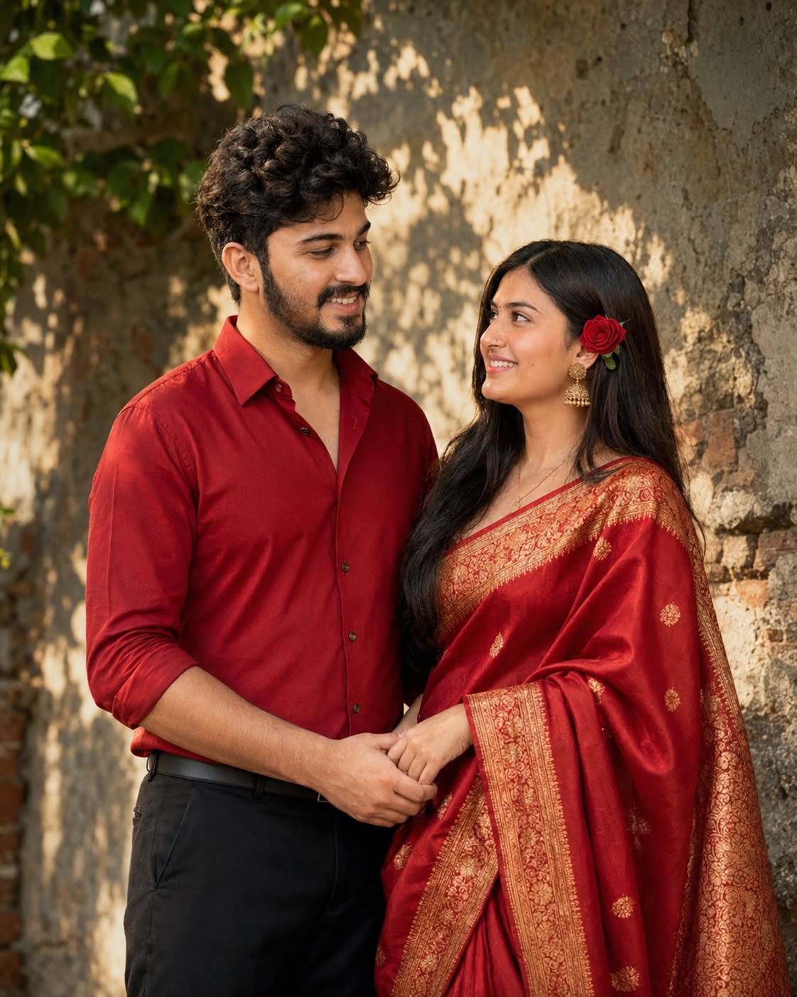 Romantic Saree Couple AI Prompt | Cinematic Love Story Photography