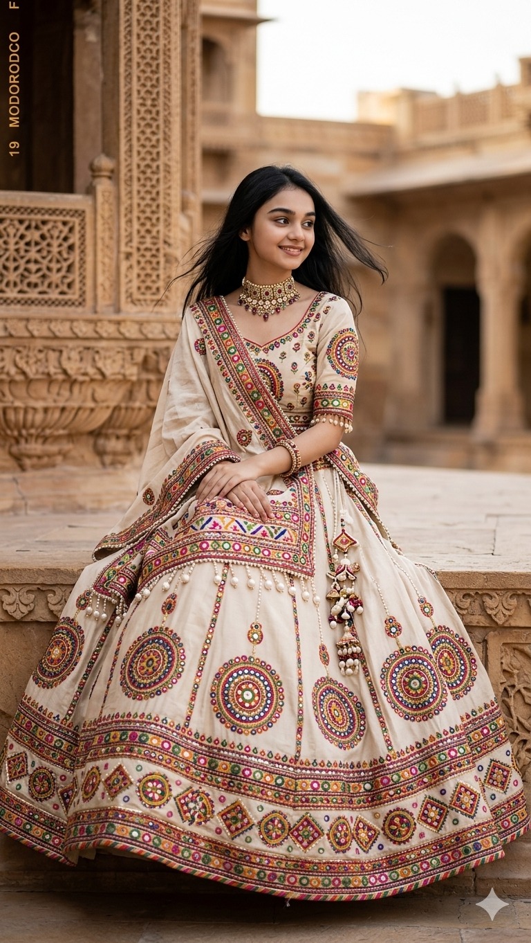 Royal Rajwadi Lehenga Portrait AI Prompt | Luxury Indian Heritage Fashion Photography