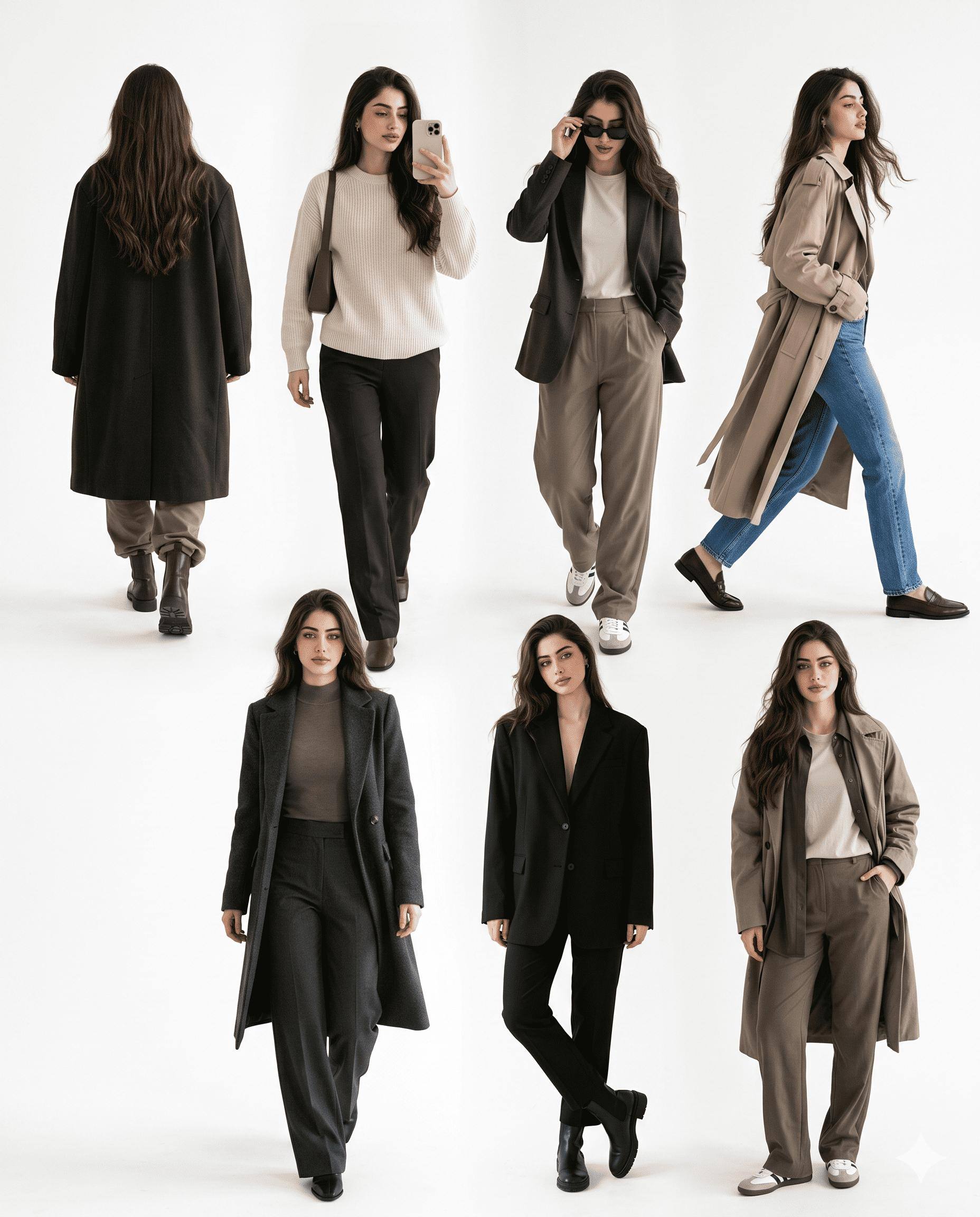 7-Pose Fashion Collage AI Image Prompt Gemini | Ultra-Realistic Full-Body Studio Photography