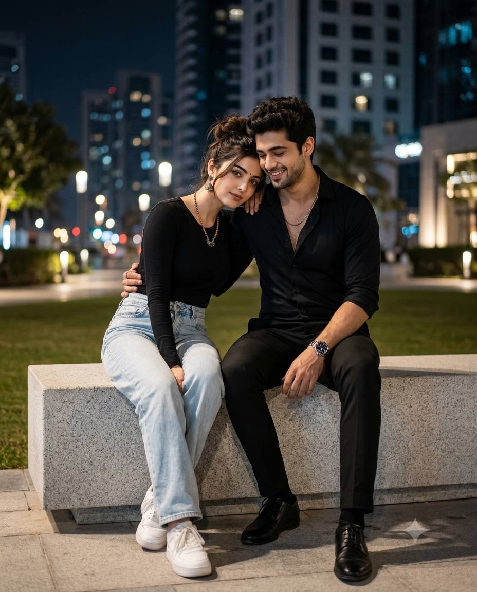 Ultra-Realistic Cinematic Night Couple Portrait with Face Identity Lock | 8K AI Photo Prompt