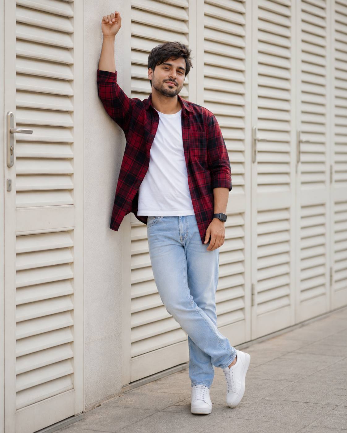 Ultra-Realistic Full-Body Casual Street Style Portrait with Exact Pose AI Image Prompt