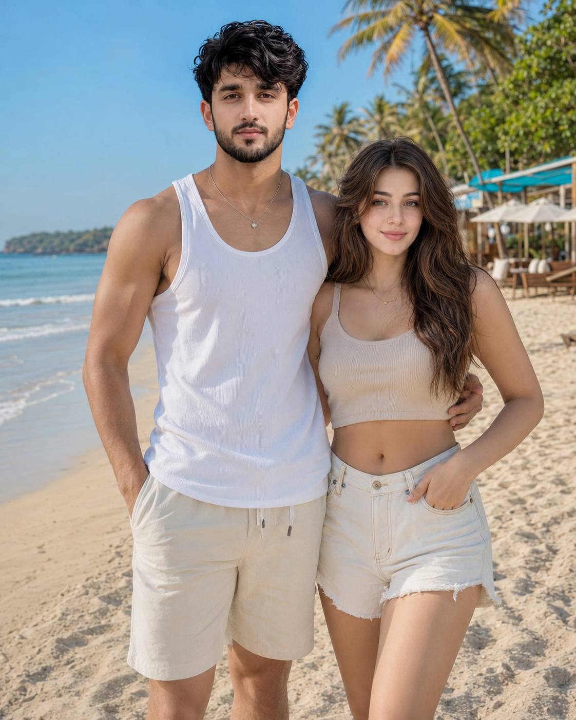 Ultra-Realistic Goa Beach Couple Fashion Portrait | Luxury Summer AI Image Prompt