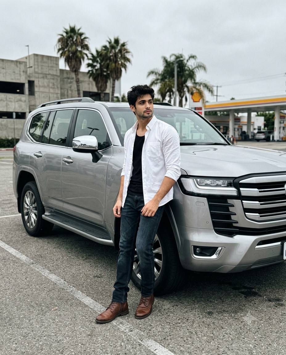 Ultra-Realistic iPhone 15 Pro SUV Lifestyle Portrait | Full-Body Smartphone Photography AI Prompt