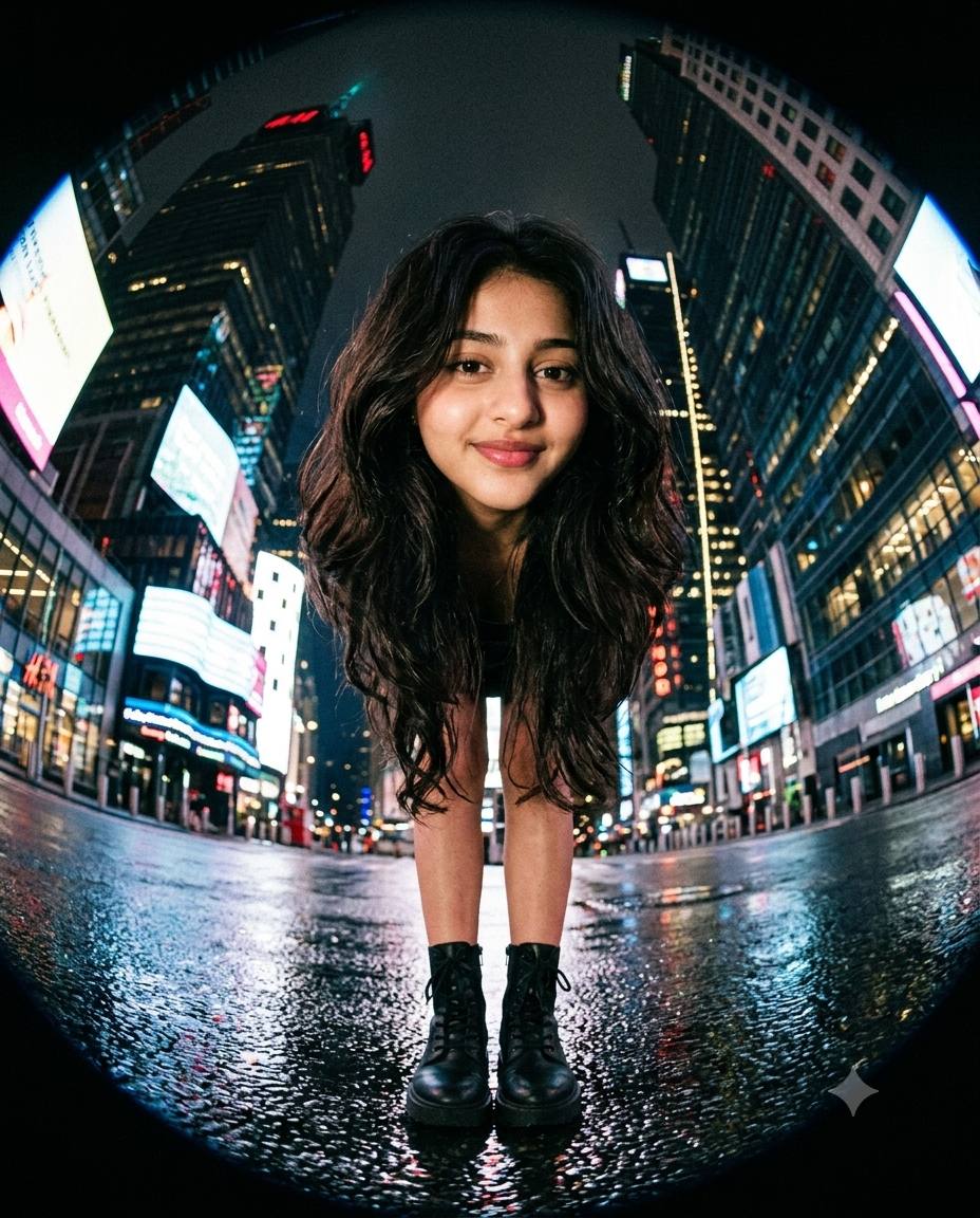 Ultra-Realistic Low Angle Fisheye Portrait of a Girl | 8K Cinematic AI Image Prompt