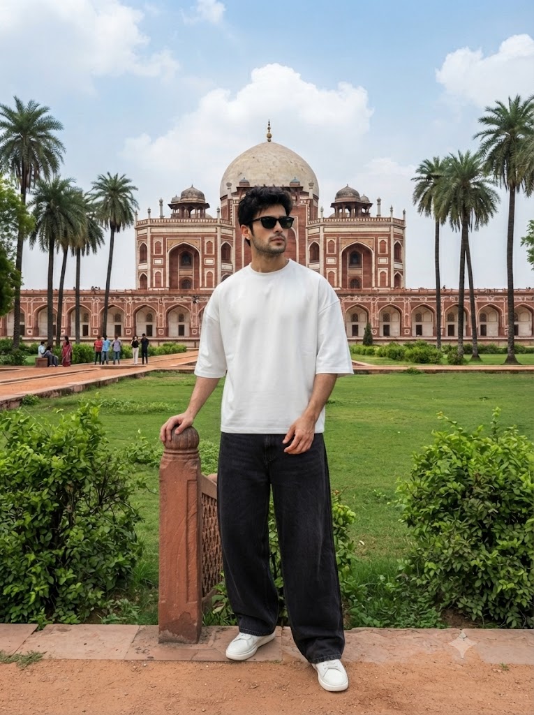 Ultra-Realistic Red Sandstone Monument Portrait with Exact Face and Pose AI Image Prompt