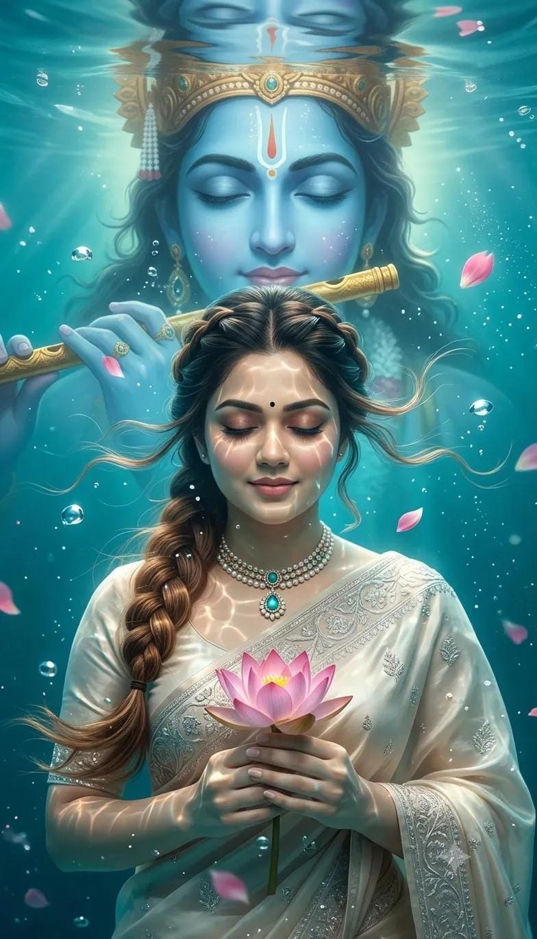 Ultra-Realistic Underwater Woman Portrait AI Prompt – Cinematic Saree Photography