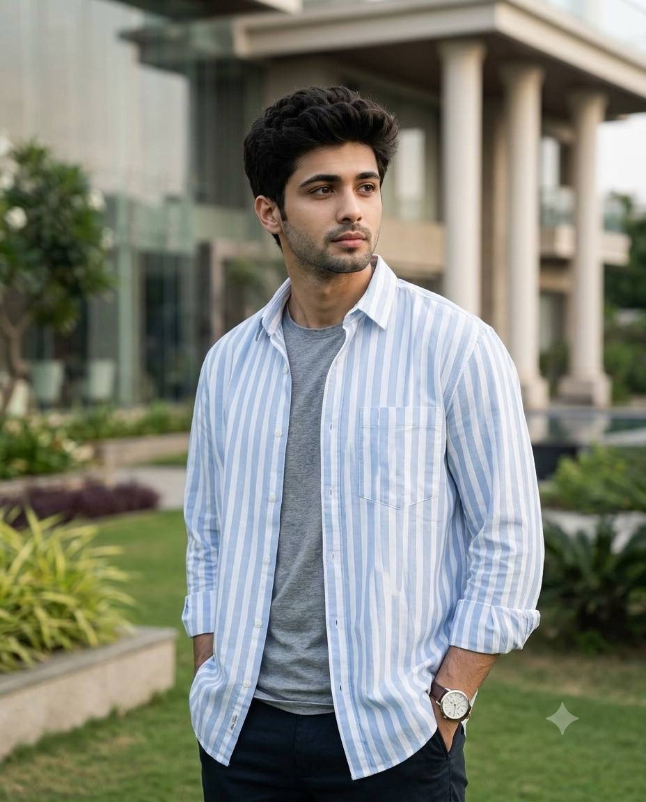 Ultra-Realistic Young Man Garden Fashion Portrait AI Image Prompt