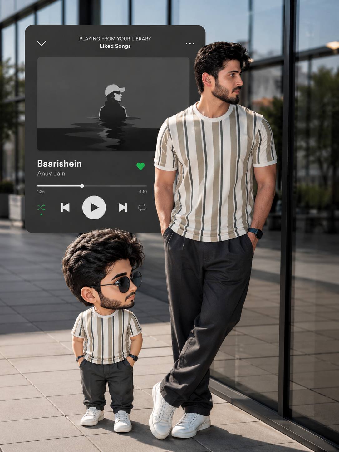Urban Music Player Chibi Portrait – Ultra-Realistic Street Fashion AI Image Edit Prompt