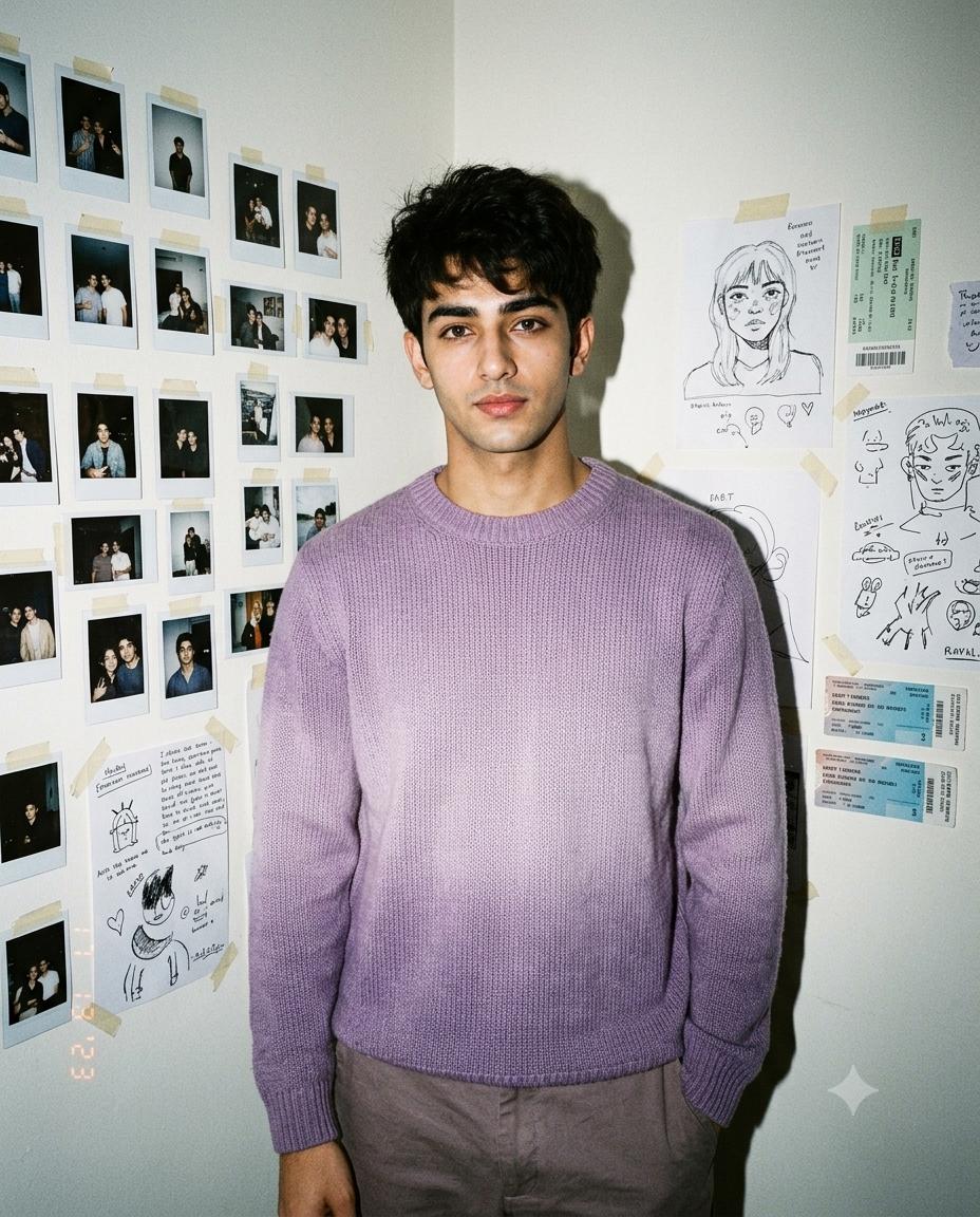 Y2K Analog Bedroom Portrait AI Image Prompt | Indie Flash Polaroid Diary Aesthetic