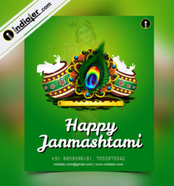 free happy janmashtami flyer template v-1