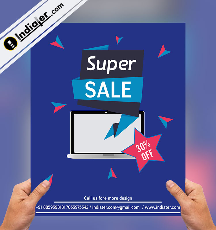 free-super-sale-flyer-vector-template
