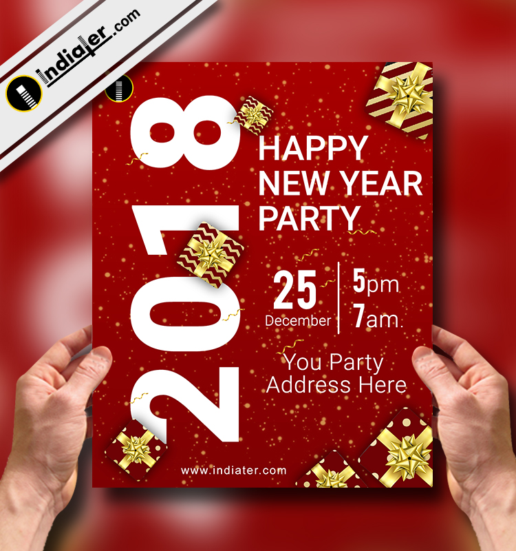 Download the best Free New Year Flyer templates for Photoshop v.1