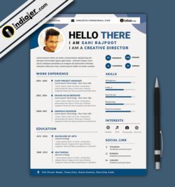 Free Download Editable cv and resume format PSD file & Word Docx