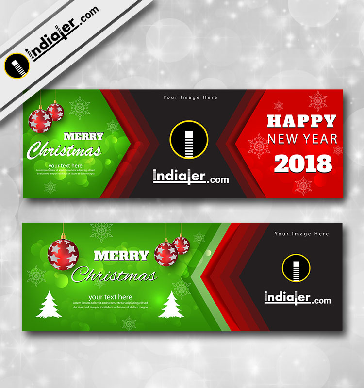 Template of a Christmas banner for websites and social networks