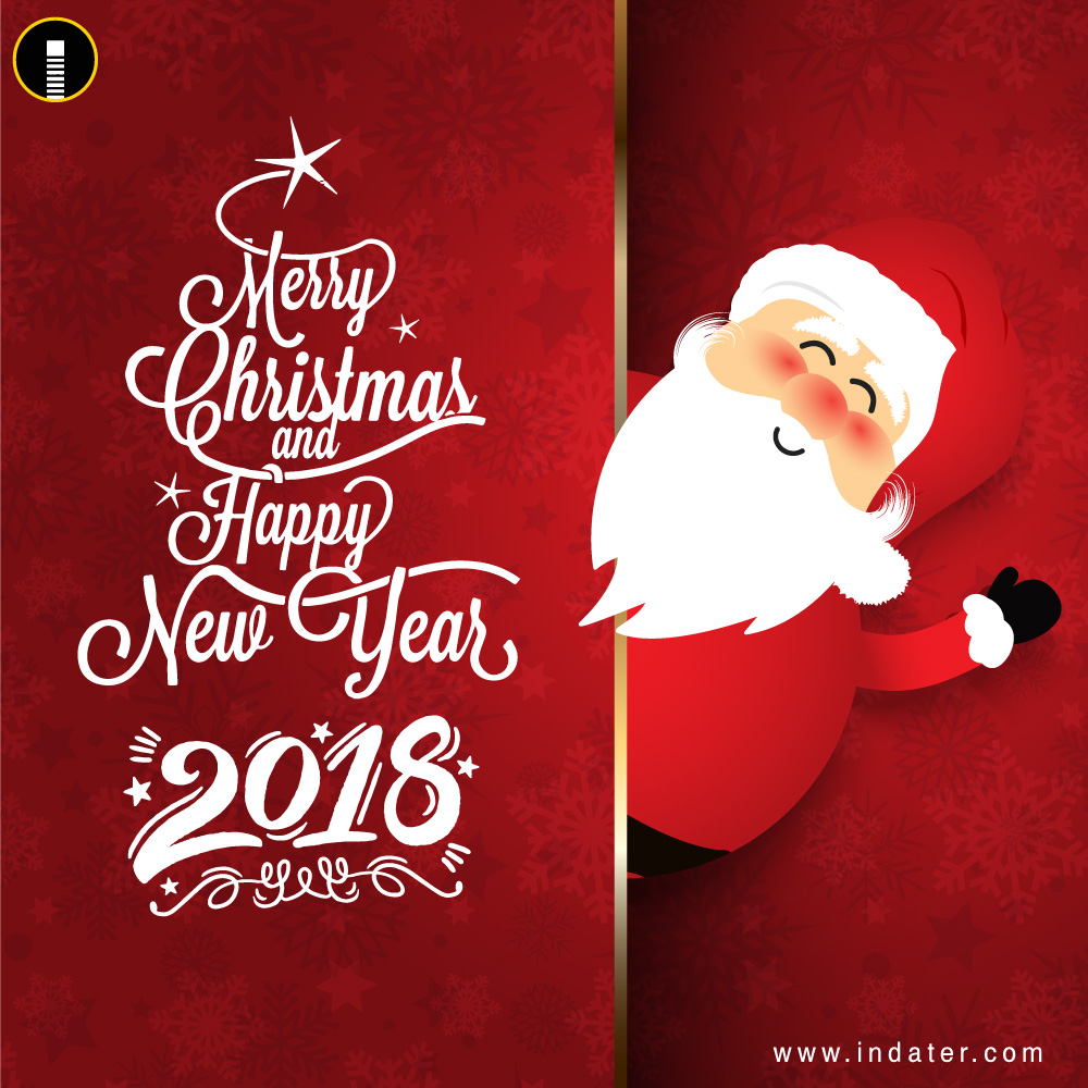 Download Happy New Year and Merry Christmas Greetings PSD Template - Indiater