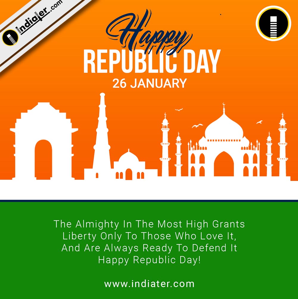 Free Happy Republic day celebration Greetings Cards and banners PSD