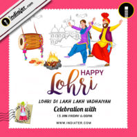 Happy Lohri Invitation Postcard Greetings Design PSD Template - Indiater