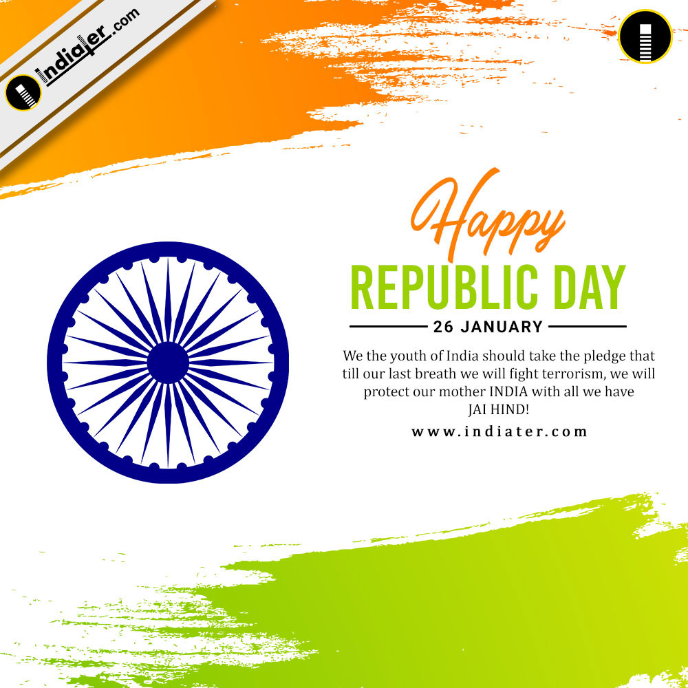 Happy Republic Day celebration background with National Flag ...