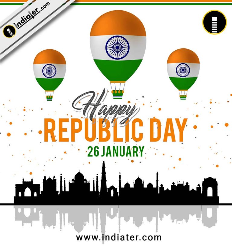 India Republic Day celebration 26 January with e-greeting cards