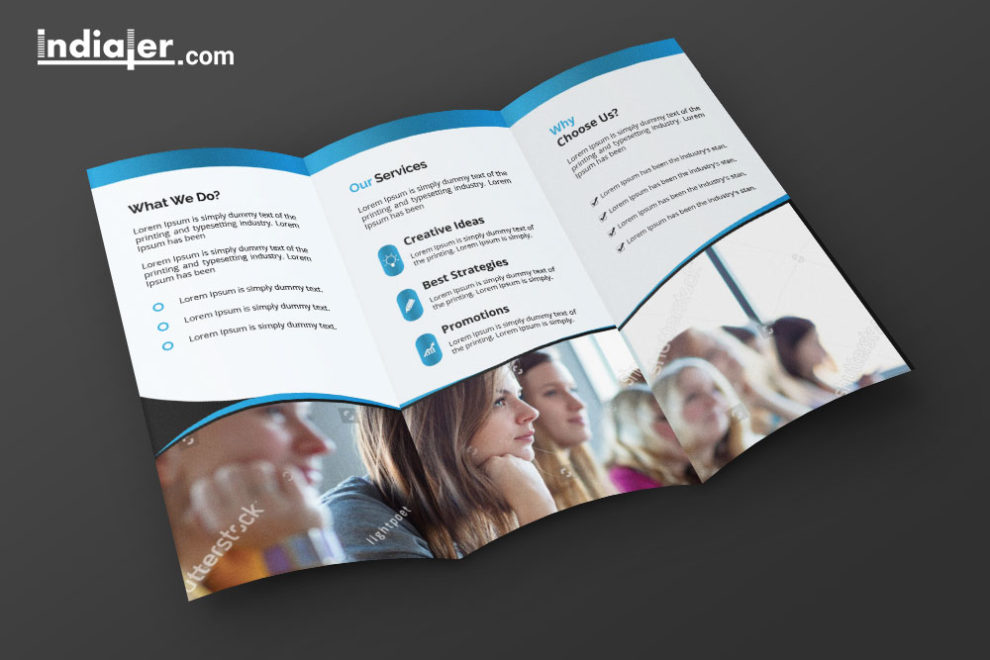 Free Multipurpose Business Trifold Brochure PSD Template - indiater.com