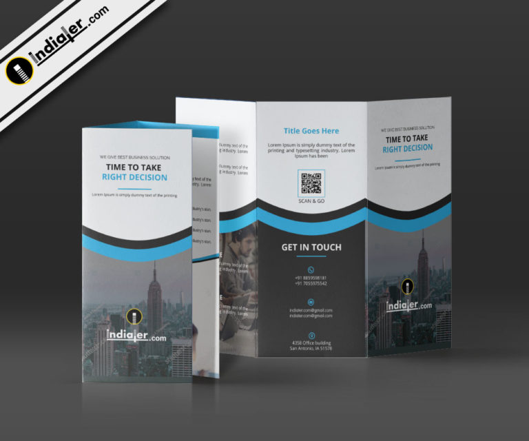 Free Multipurpose Business Trifold Brochure PSD Template - indiater.com