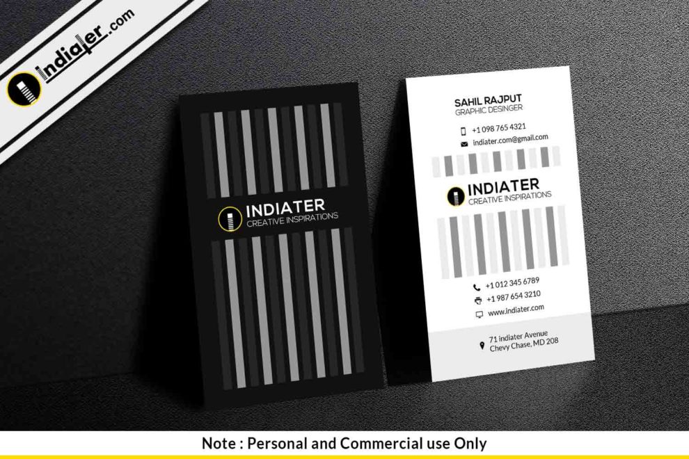 black-and-white-vertical-corporate-business-card-psd