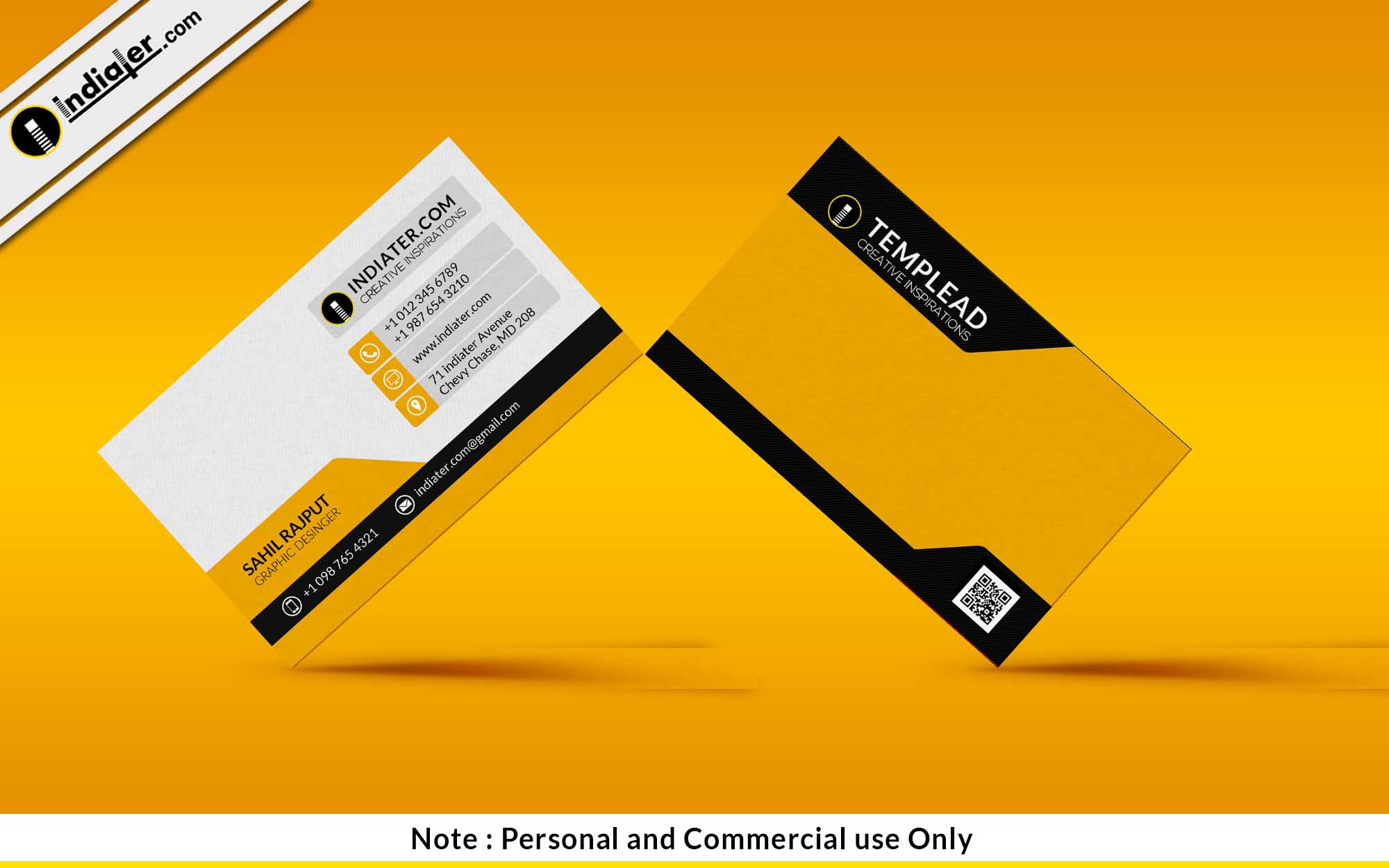 free-classic-yellow-business-card-psd-template