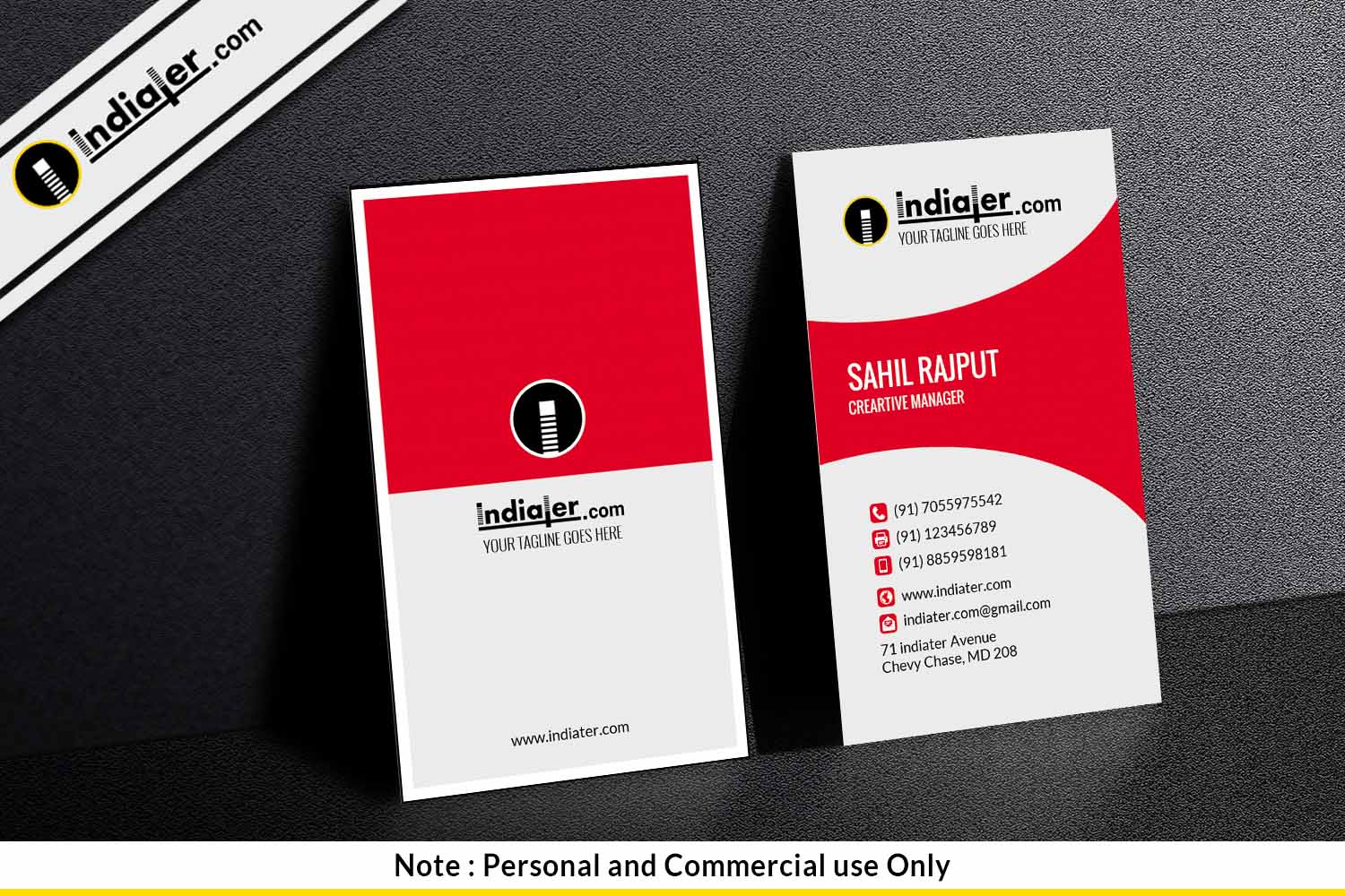 free-clean-professional-corporate-vertical-business-card