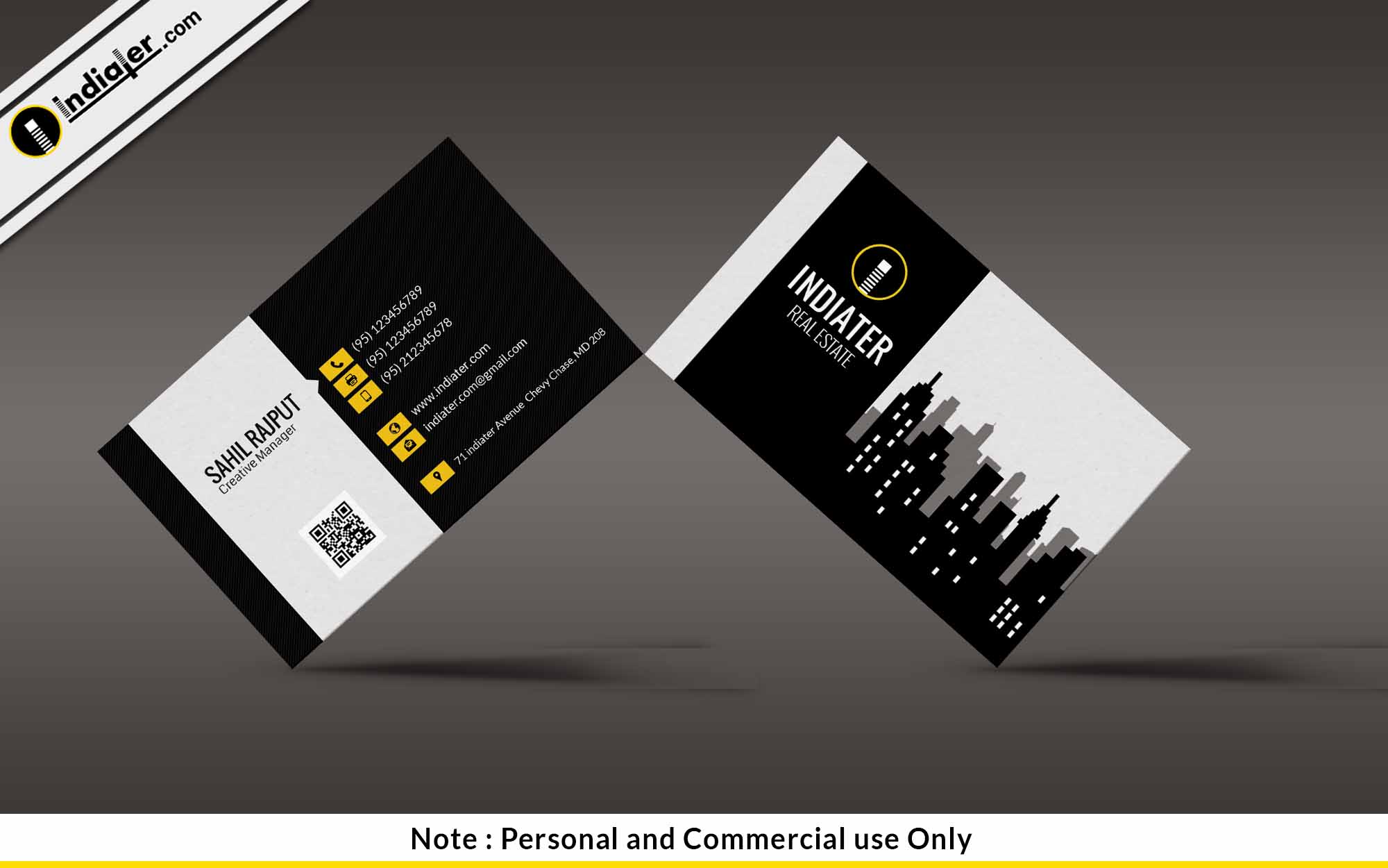 free-modern-real-estate-business-card-psd-template