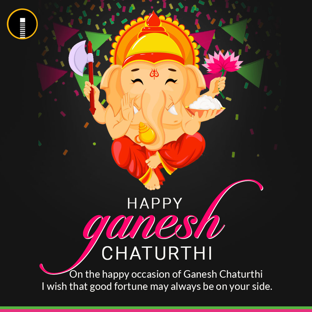 Creative Ganesh Chaturthi image Greetings Card with a quote