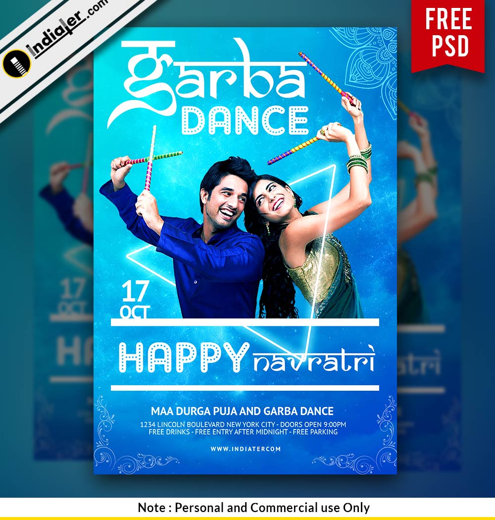 Garba Dance Navratri Celebration night party invitation Poster - Indiater