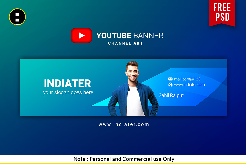 Free Youtube Channel Banner PSD Template - Indiater