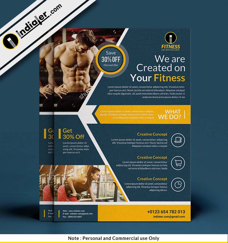 free-weight-training-fitness-flyer-psd-template