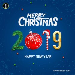 merry christmas and happy new year 2018 greeting psd template