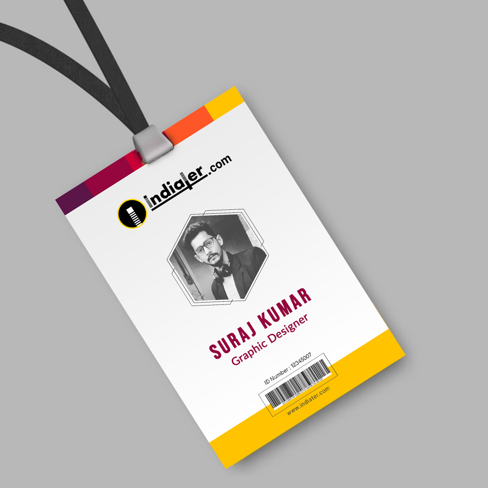 Creative Corporate official ID card template PSD Free - Indiater For Photographer Id Card Template