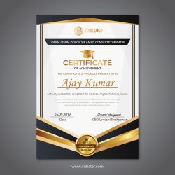 certificate Best Performance Award Design Competition Free Ai Template ...