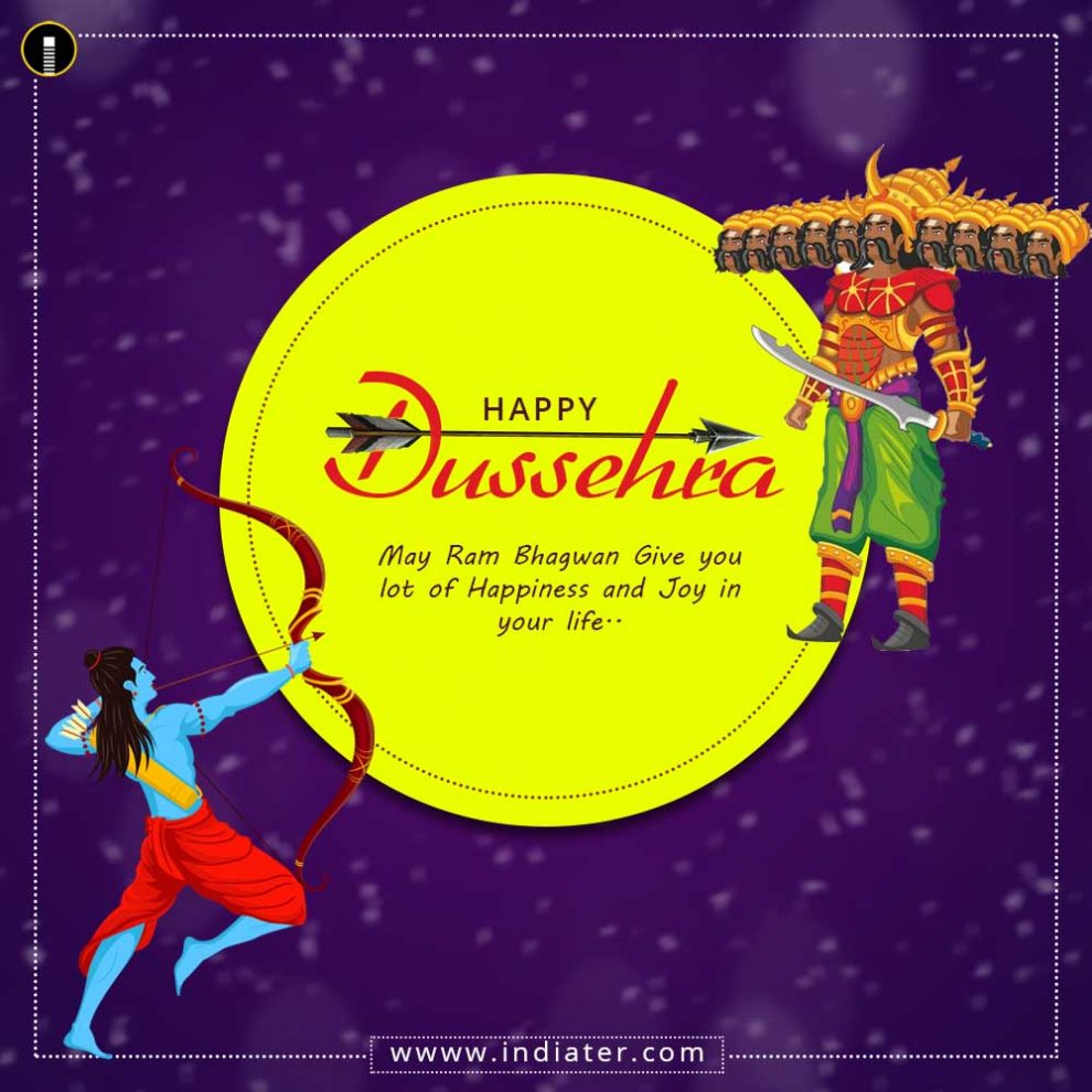 download free psd happy dussehra festival wishes greetings - Indiater
