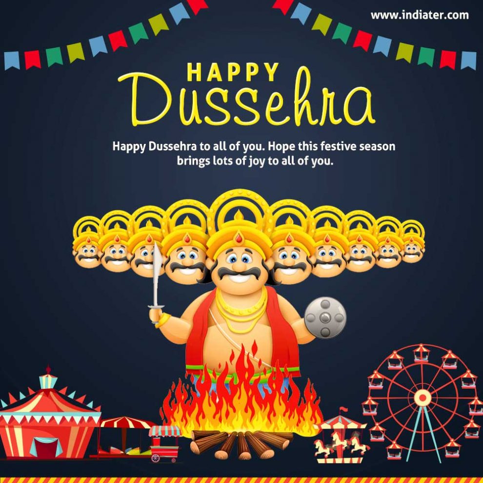 Happy Dussehra Wishes Vector Images with Quotes Free Download Indiater