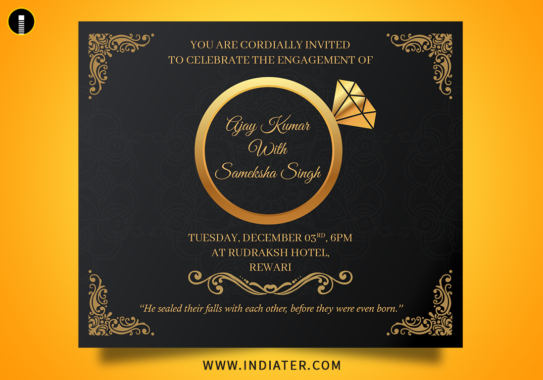 Free Engagement Invitation Templates PSD & Ai - Indiater Throughout Engagement Invitation Card Template