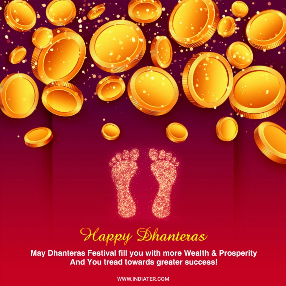 Happy Dhanteras wishes images, greeting card, Photo free download