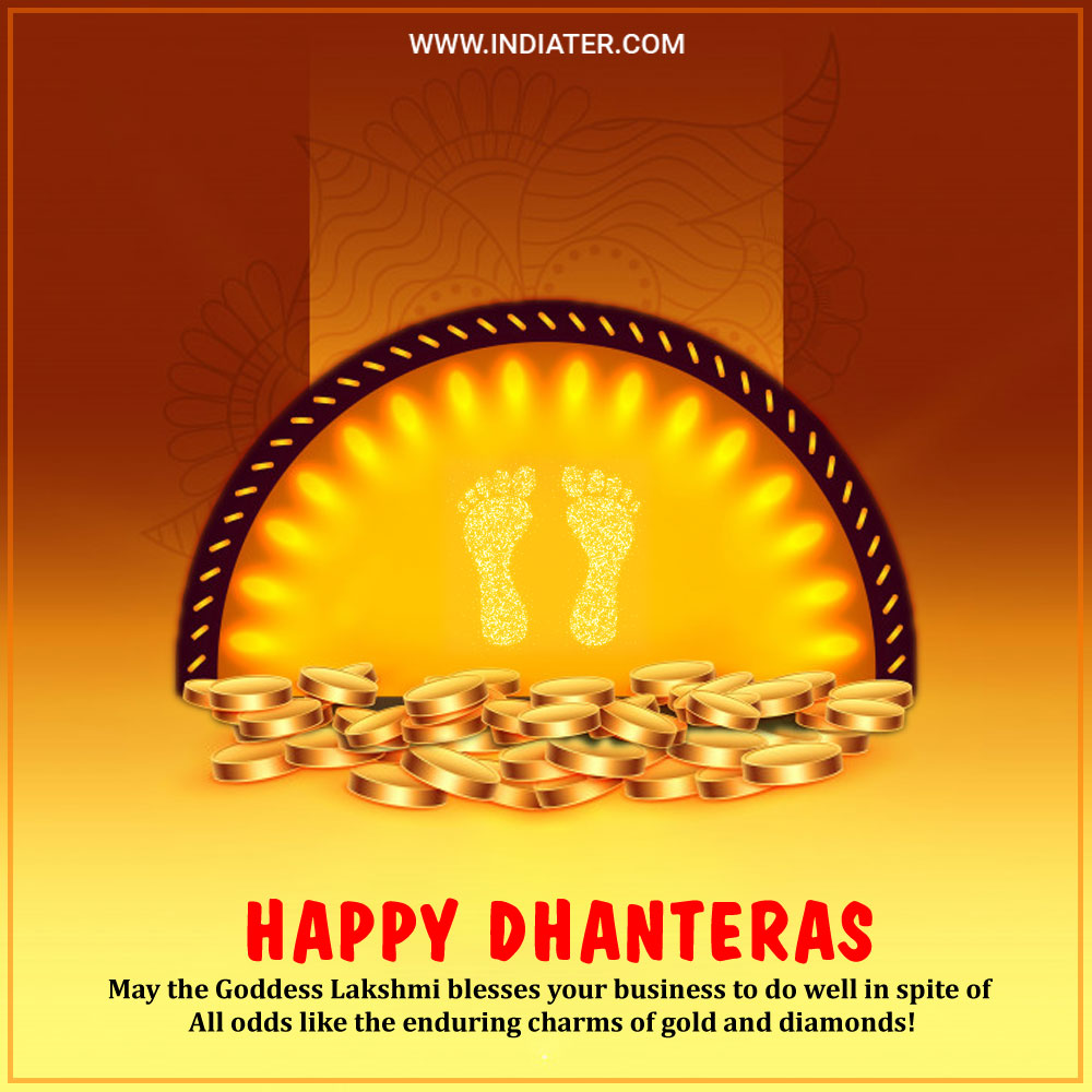 Happy Dhanteras Celebration Card Design - Indiater