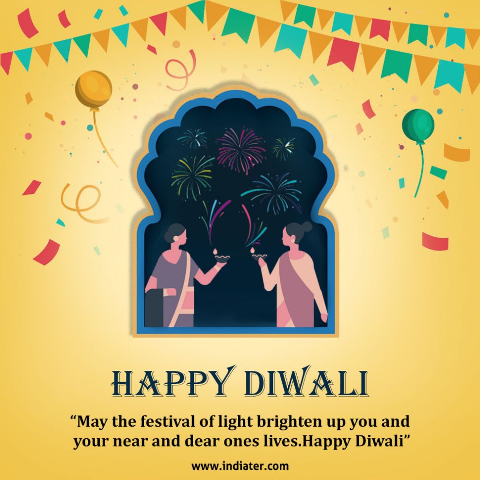 Wishing You Happy Diwali greetings Card design Photo