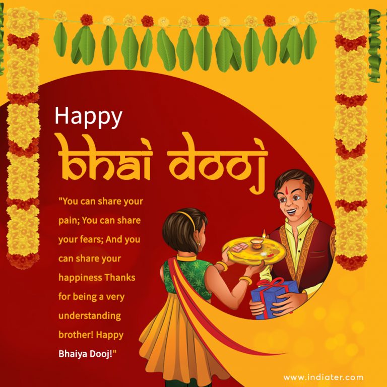 Happy Bhai Dooj Indian Festival Greeting Card Background - Indiater