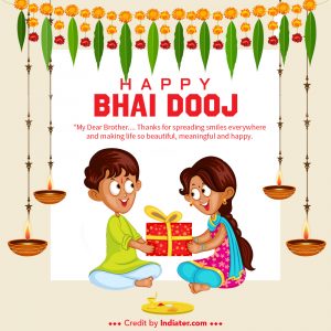 Happy Bhai Dooj Indian Festival Greeting Card Background - Indiater