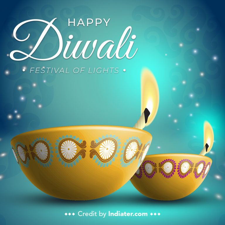 creative diwali festival diya greeting vector image - Indiater