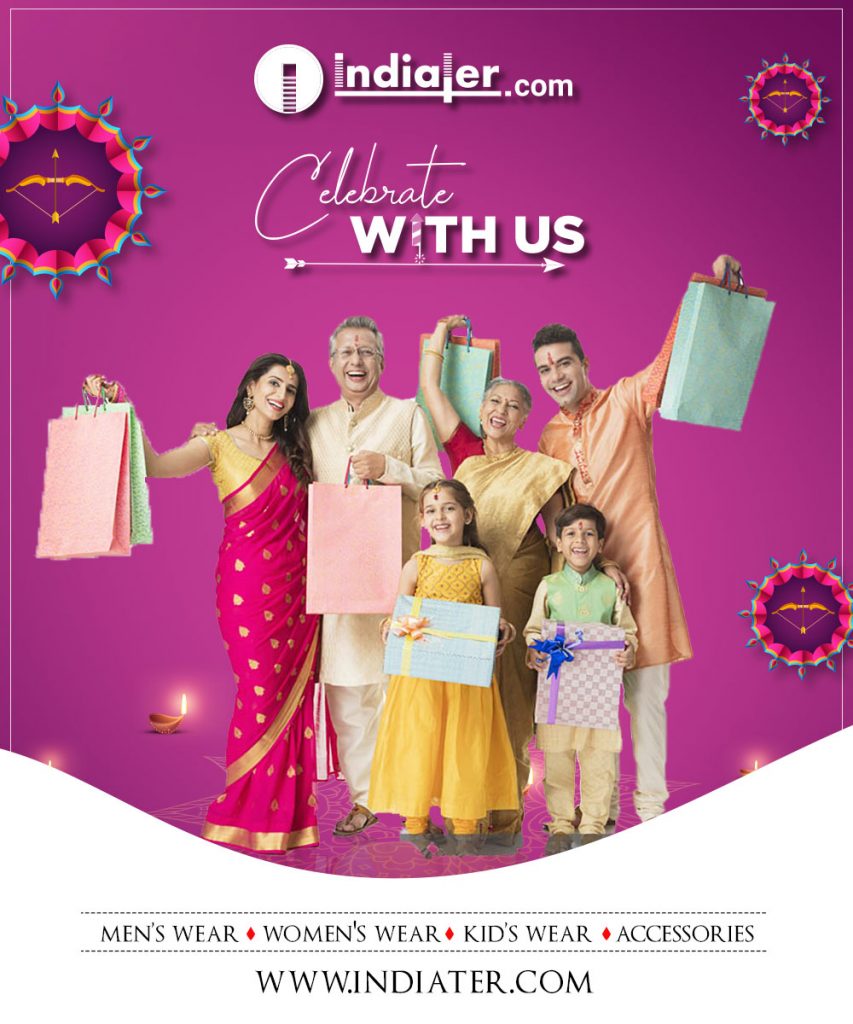Diwali Fashion sale promotion customizable poster template Indiater