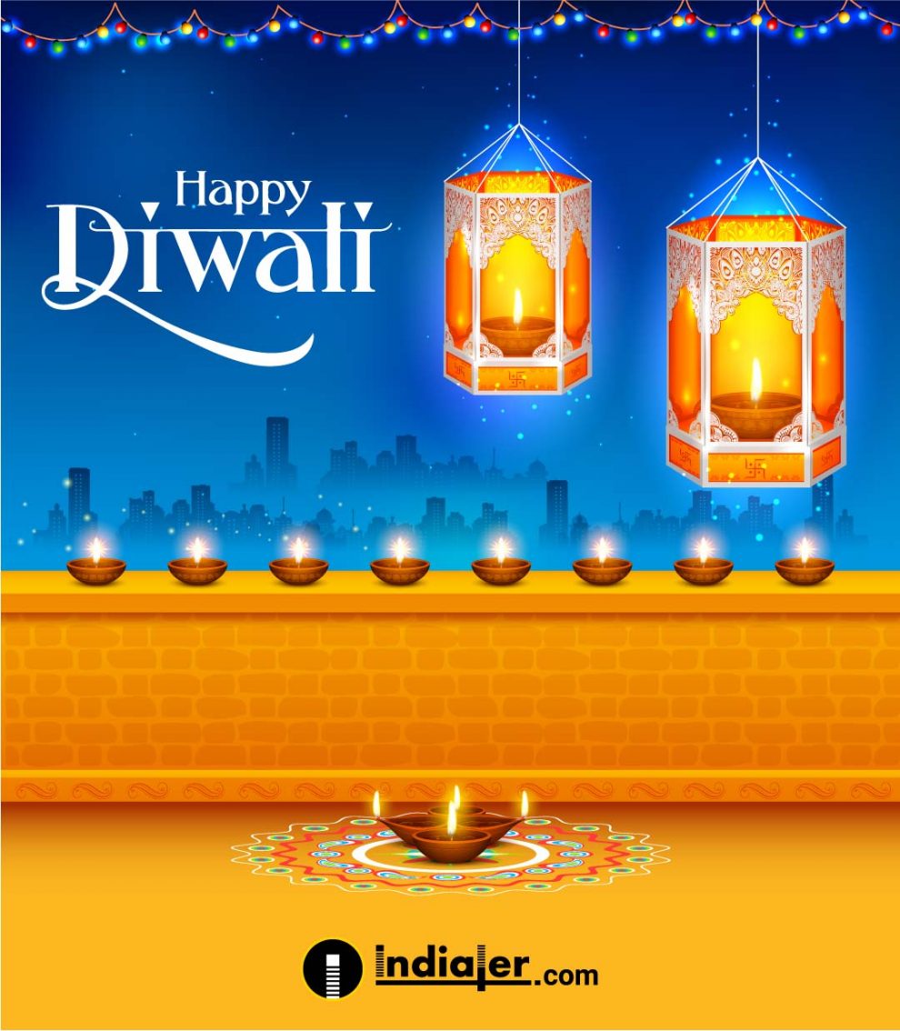 Minimal design for Happy Diwali wishes photo - Indiater