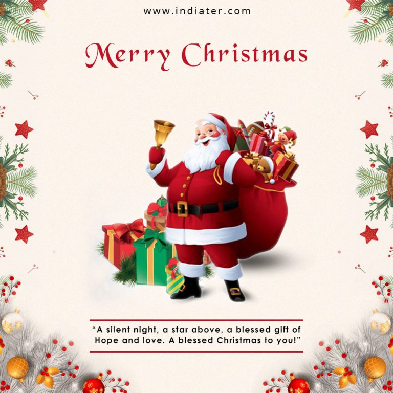 Free Merry Christmas 2020 Wishes Greeting Banner Template PSD - Indiater