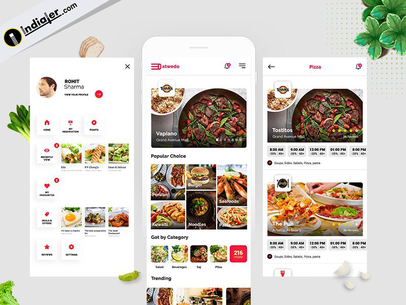 Restaurant Mobile App Design Template in Adobe Photoshop